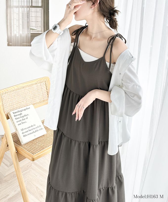 日本 Classical Elf - 前後2way綁帶分層傘狀洋裝-黑