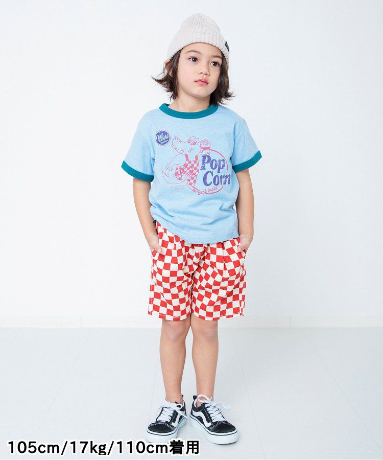 日本 BREEZE - 100%棉定番印花短褲-變形蟲-綠