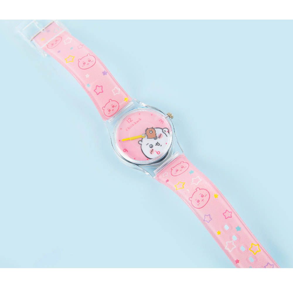 卡通人物吉伊卡哇圖案指針手錶-卡通人物吉伊卡哇-粉
