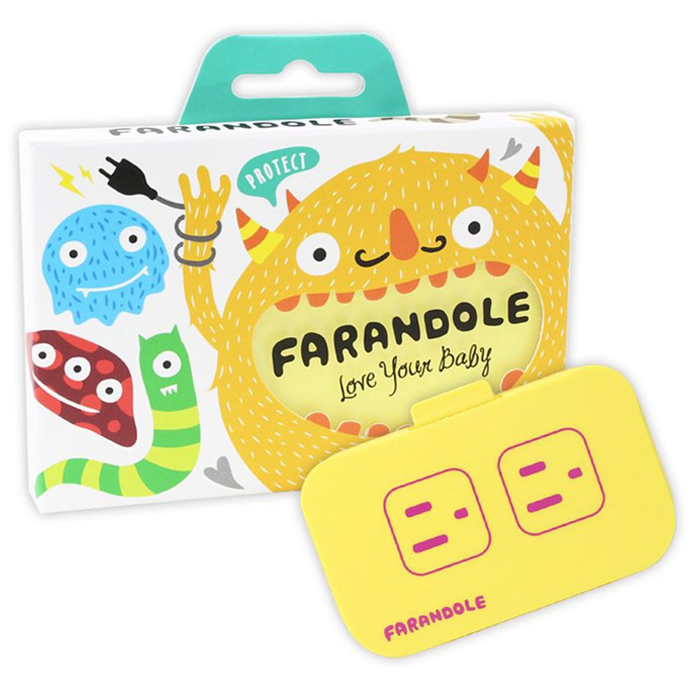 FARANDOLE 法紅荳 - 插座 & 開關安全防護蓋-可愛插座款-黃色