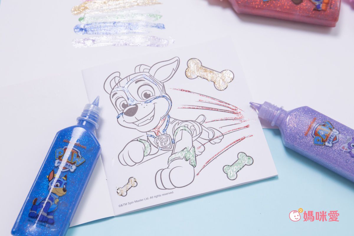 汪汪隊立大功 - 3D立體金蔥膠組7色-紅/藍/黃/綠/粉紅/紫/橘紅