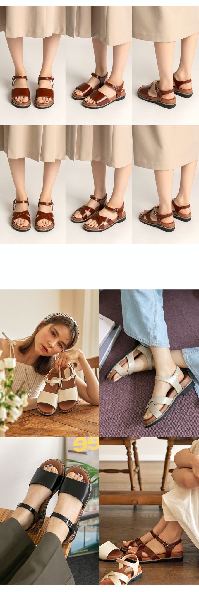 韓國 PINKELEPHANT - 光澤皮革交叉帶厚底涼鞋(4.5cm)-黑