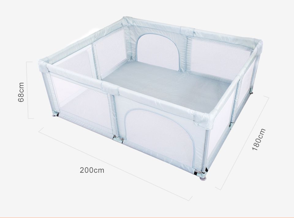 Kikimmy - 二代加高版兒童遊戲圍欄-湖水綠 (180x200x68cm)