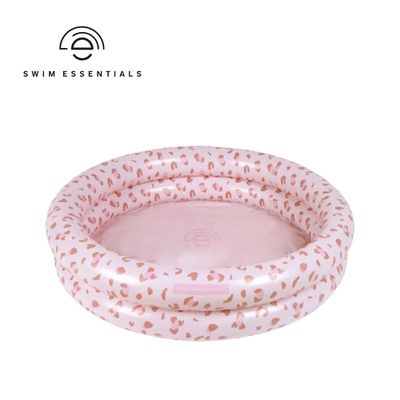 荷蘭 Swim Essentials - 充氣戲水池 (直徑100cm)-復古粉小花豹