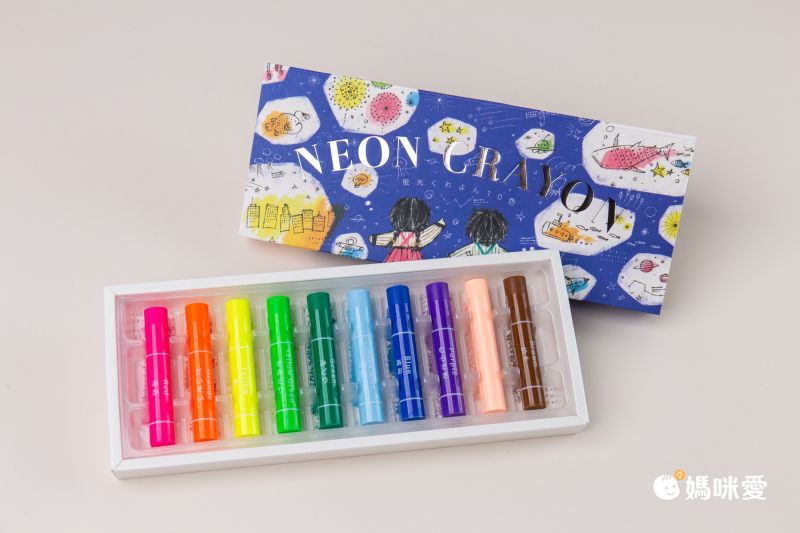 日本文具 KOKUYO - 日本製 螢光彩繪蠟筆-5色