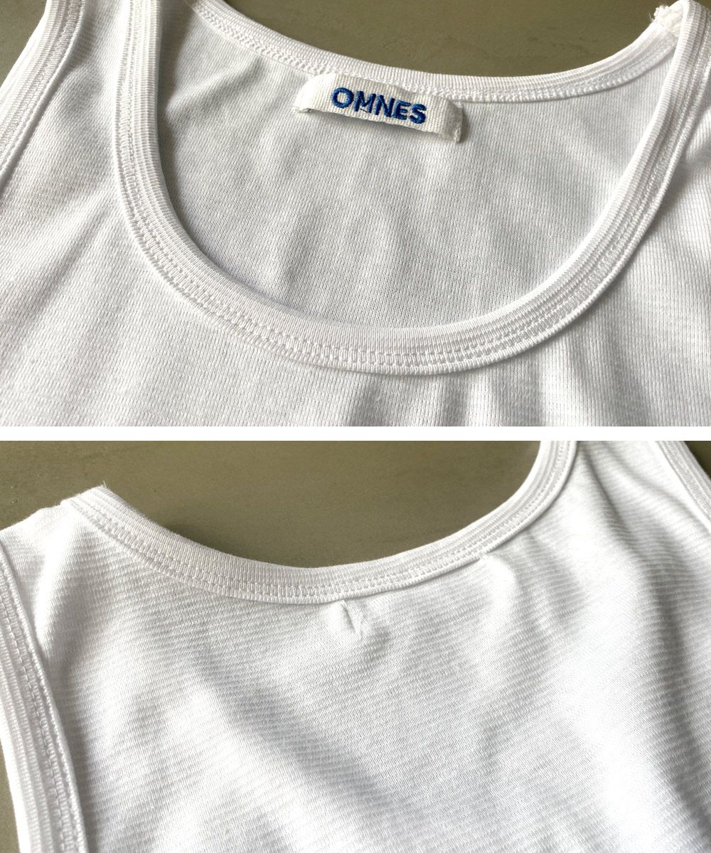 日本 OMNES - 棉混透氣彈性無袖背心/內搭-白