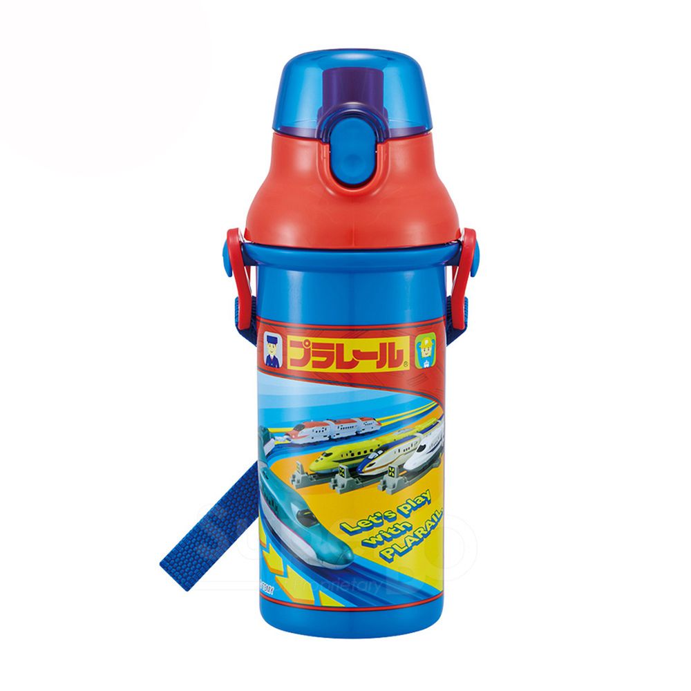 日本 SKATER - 兒童直飲冷水壺 (480ml)-鐵道王國-藍紅