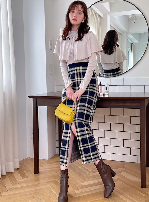 日本 GRL - 法式小斗篷扭結薄長袖上衣-淺灰棕