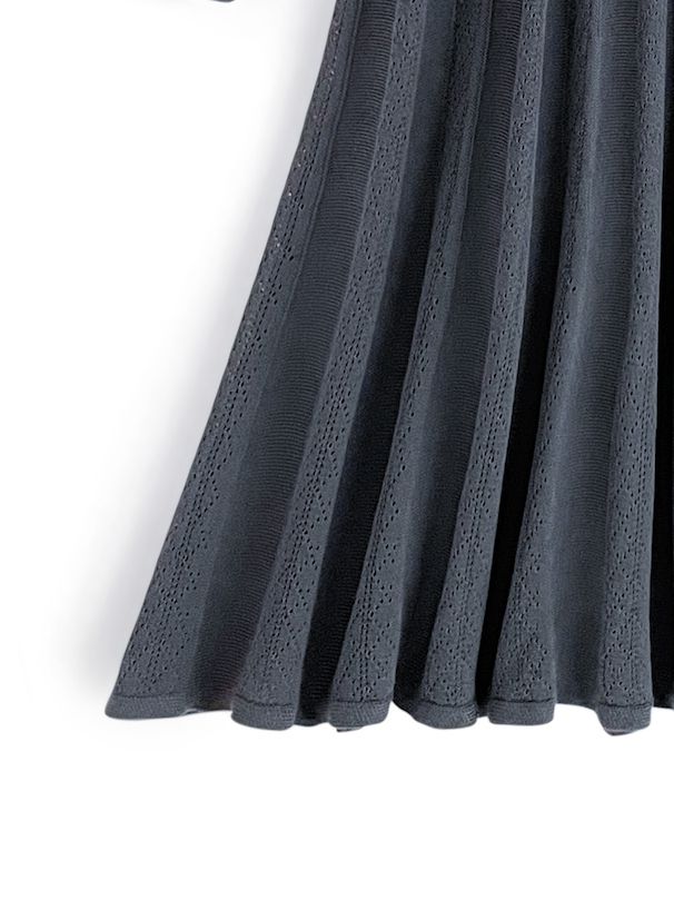 日本 GRL - 燭光晚餐優雅羊腿袖洋裝-深海藍