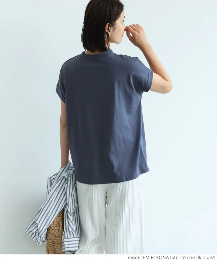 日本 COCA - 100%美國棉 厚磅短袖上衣-立領-黑