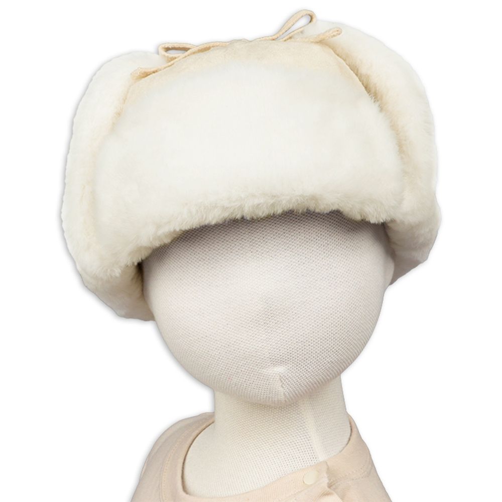 飛行帽-仿毛-米白色