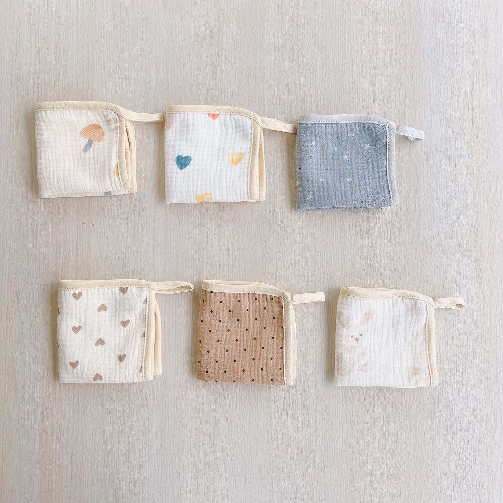 四層紗萬用紗布方巾6件組 (F碼25X25CM)