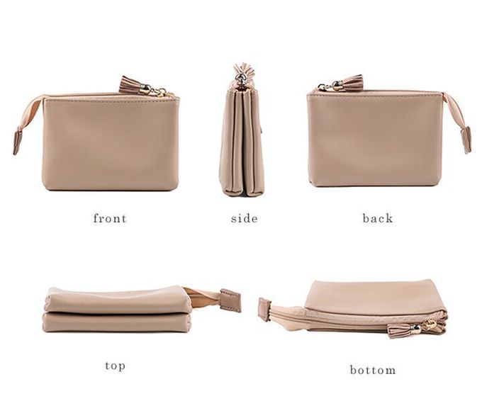 日本 LIZDAYS - 三層式收納力流蘇化妝包-霧藍