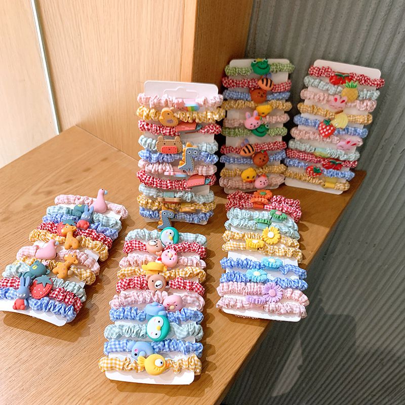 可愛彈性不傷髮大腸圈(10入組)-繽紛蜜蜂-不含紙卡