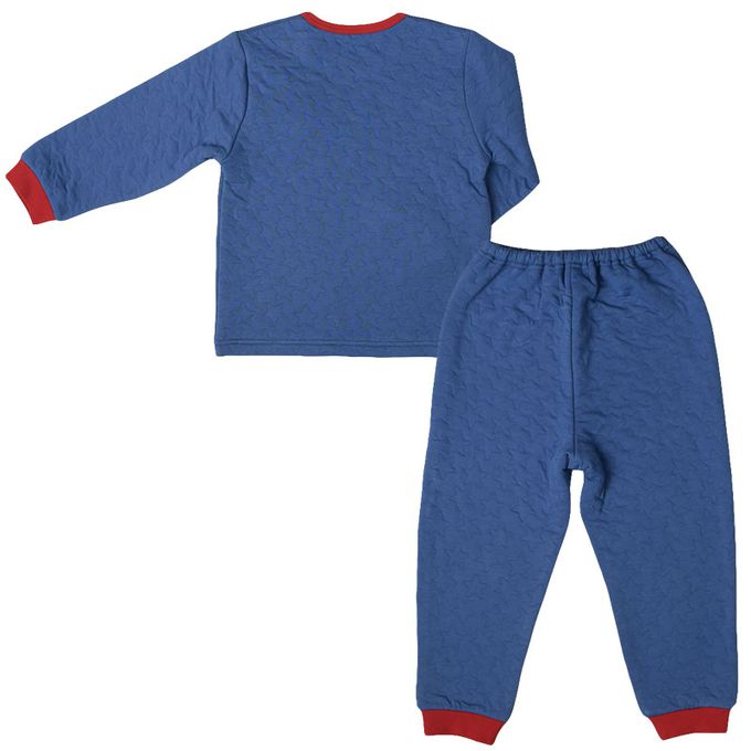 akachan honpo - 長袖鋪棉套頭家居服-消防車-藍色