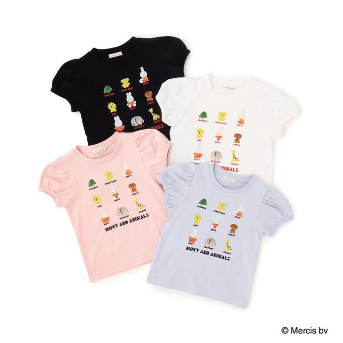 日本 Lycee mine - miffy聯名 速乾抗皺印花泡泡短袖上衣-白