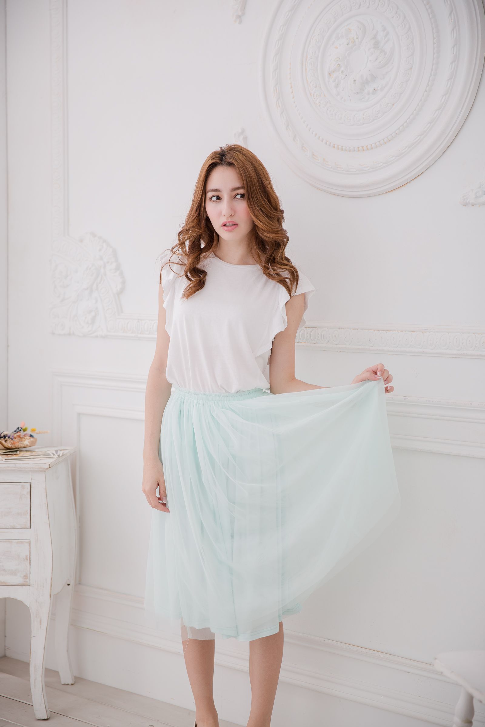 Peachy - 獨家訂製綿柔半身紗裙-半身中長版-薄荷綠 (F)
