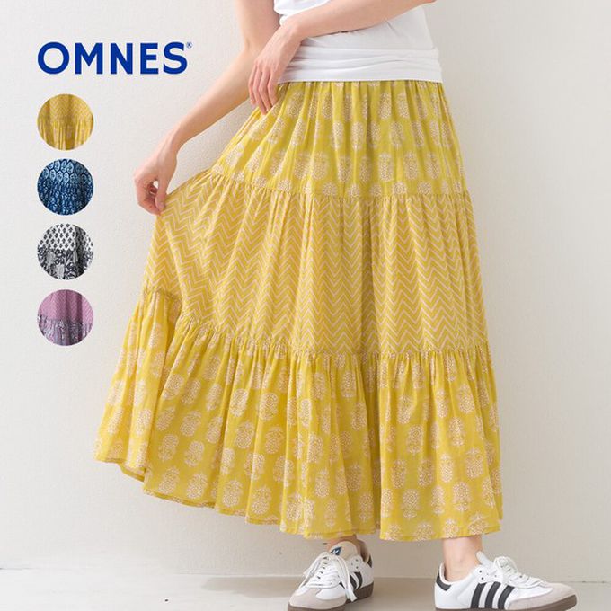 日本 OMNES - 100%印度棉 奢華圖騰長裙-紫