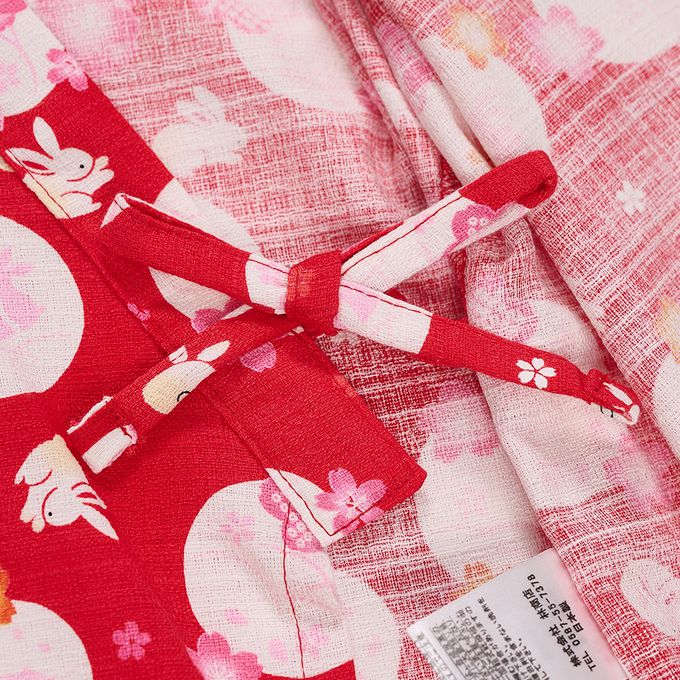 akachan honpo - 兩件式甚平-兔子-紅色