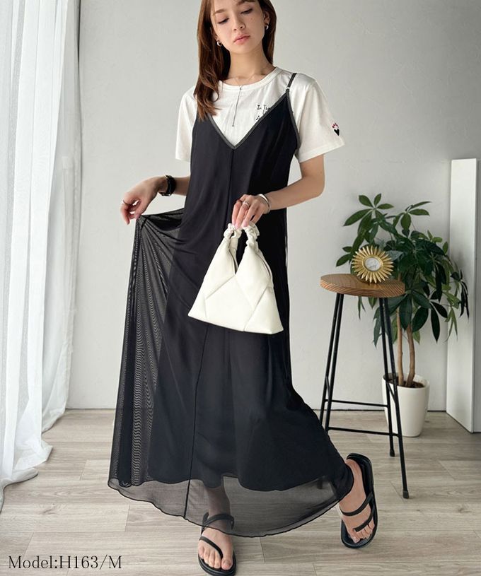 日本 Classical Elf - 2way奢華薄紗大理石印花吊帶洋裝-深藍