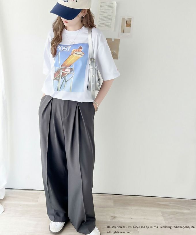 日本 Classical Elf - 設計師聯名 復古印花寬版T恤-跳水男孩-白