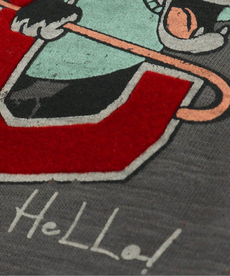 日本 BREEZE - [品牌週年限定]印花長袖上衣-打招呼-炭灰