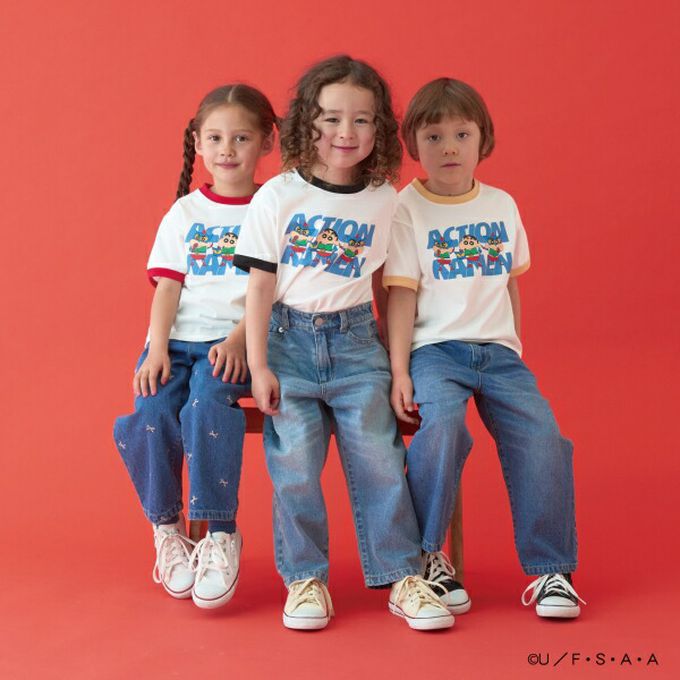 日本 b-ROOM - 聯名限定 短袖上衣-超人小新-紅