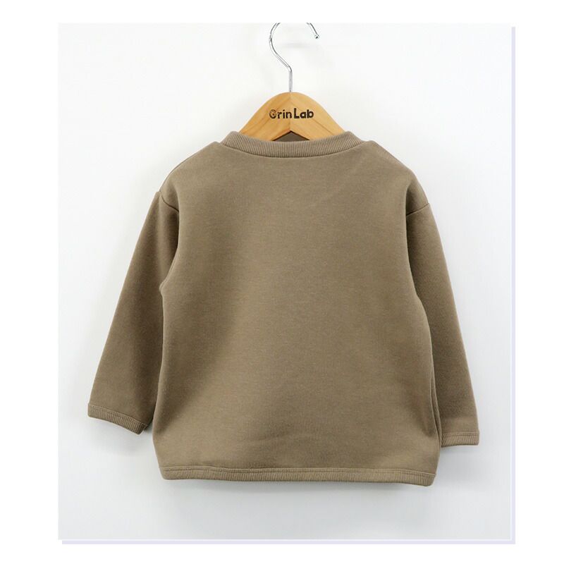 日本 ZOOLAND - 恐龍立體星星裏起毛長袖上衣-藍