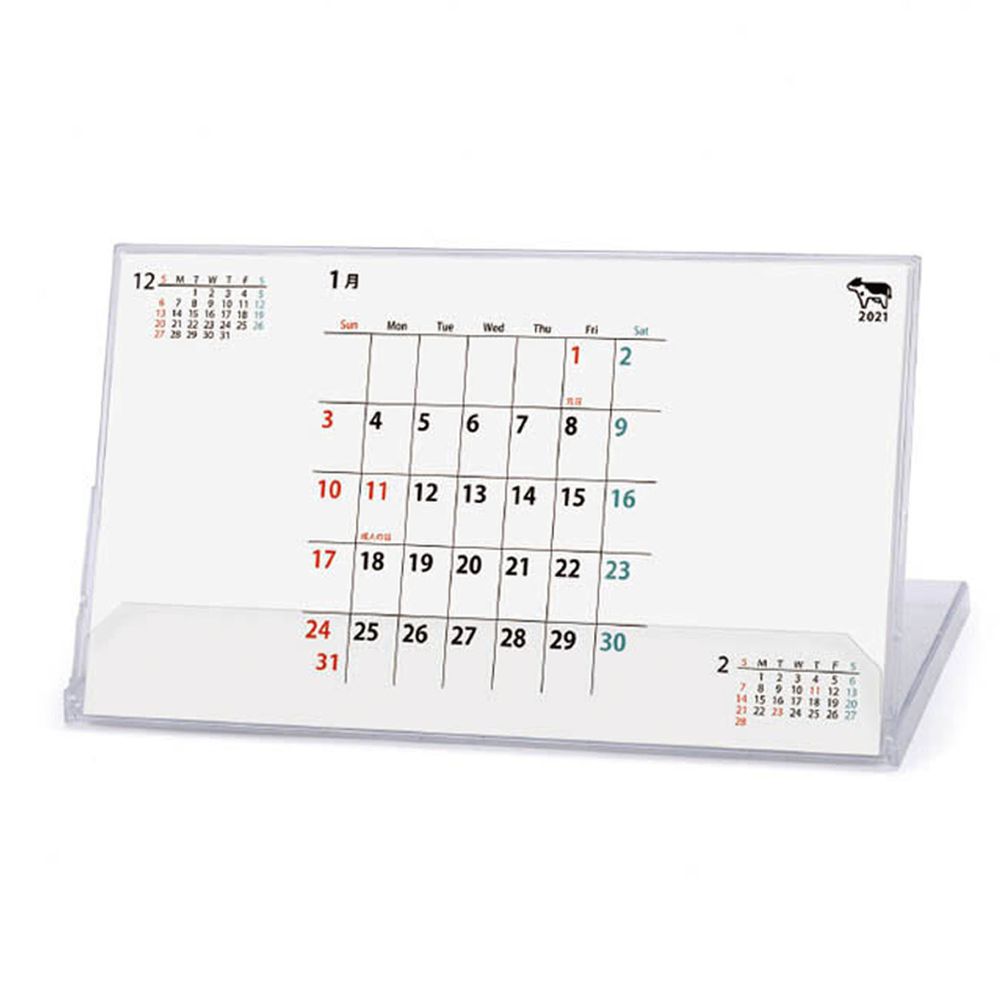 日本代購 - 日本製 2021年 桌上型月曆-留白手帳款