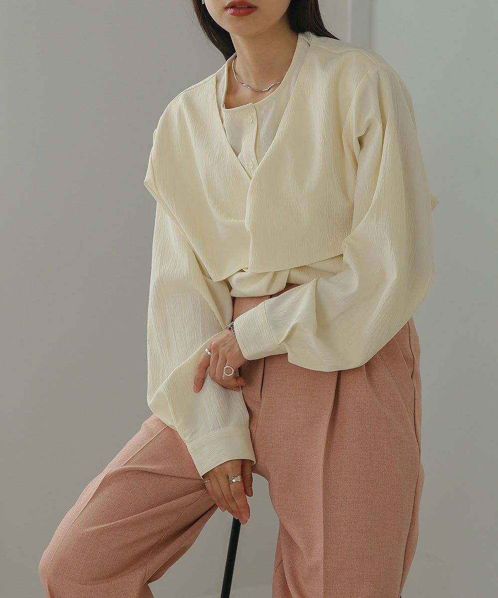 日本 Bab - 時尚扭結設計長袖襯衫-淺綠