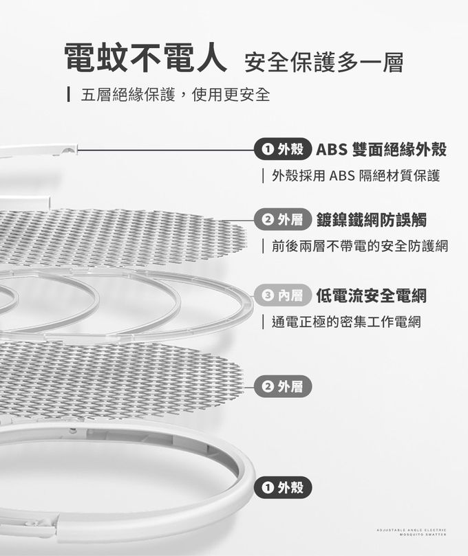 3ZeBra - 神拍手｜加長型可調節角電蚊拍（附底座）