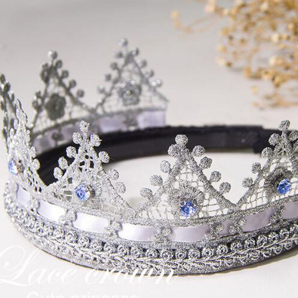 皇冠造型髮箍-銀粉色