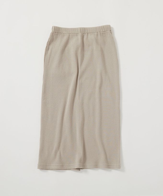 日本 devirock - 開叉羅紋鉛筆長裙-黑