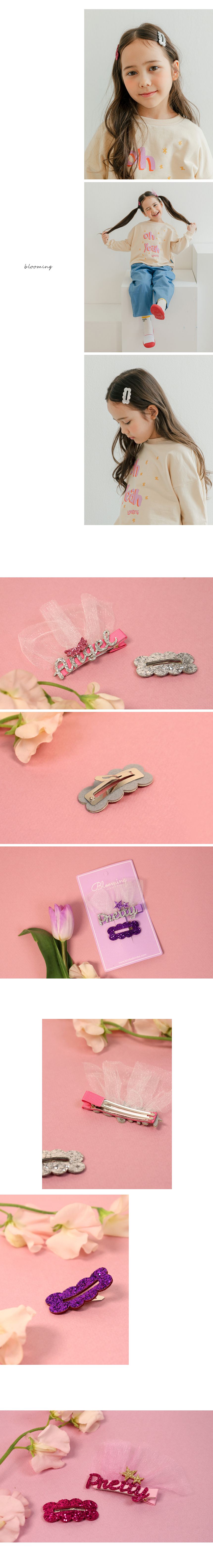 韓國 Bimbo Bimba - 髮夾2入組-Angel-玫瑰粉