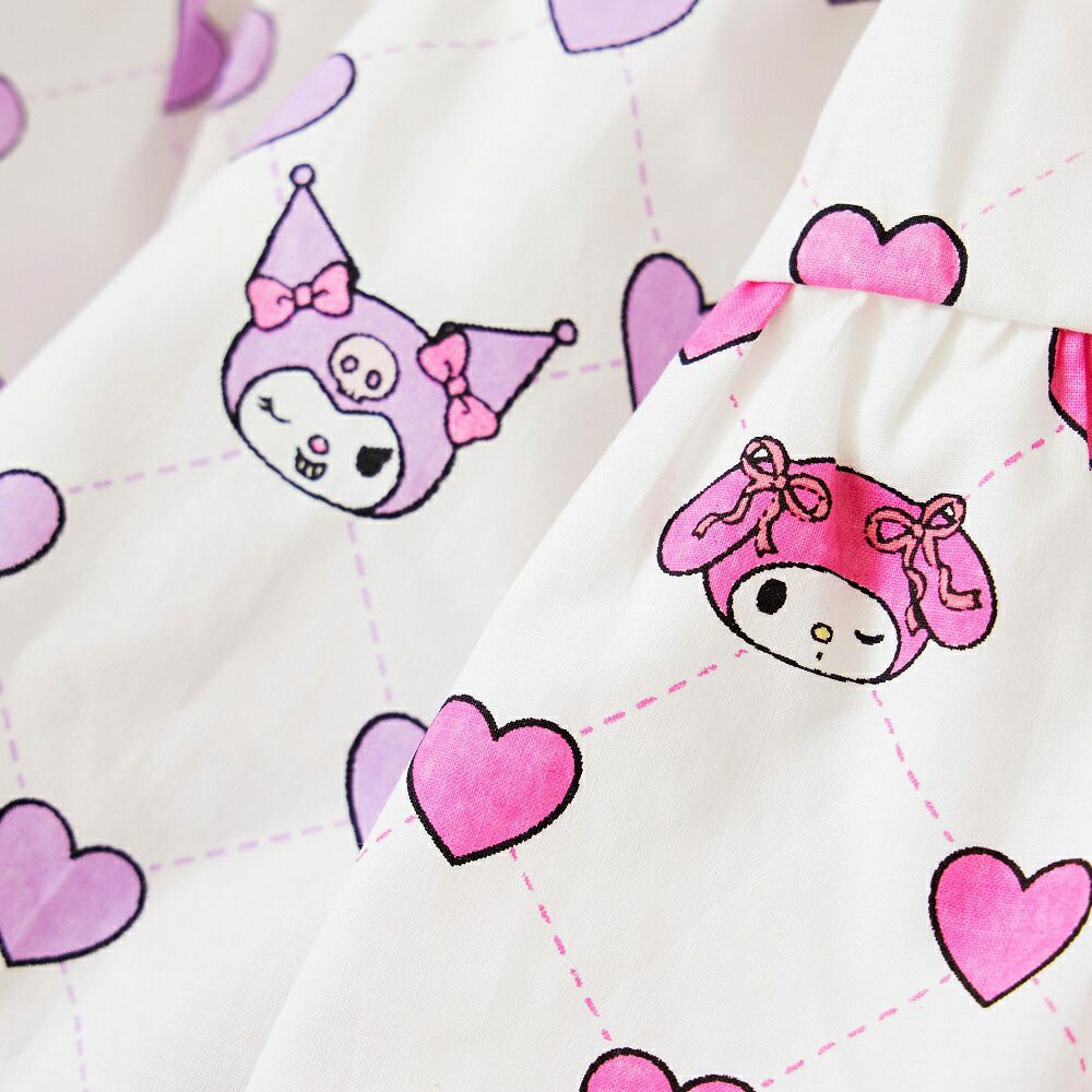 日本 ma lalumiere store - 三麗鷗聯名 甜美愛心印花褲裙-美樂蒂-粉紅