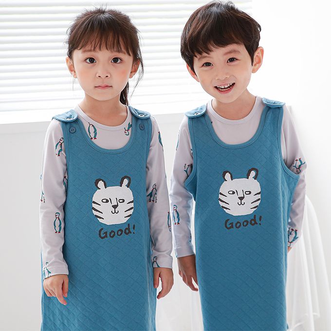 正韓 Cogibu - 極舒適無螢光劑 100% 有機棉幼兒/兒童鋪棉保暖防踢背心-小虎棒