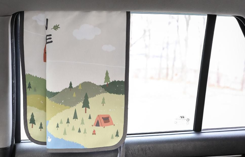 韓國 Bebe Deco - 完美遮光六層磁鐵遮陽窗簾-俯瞰綠野 (65*45cm)