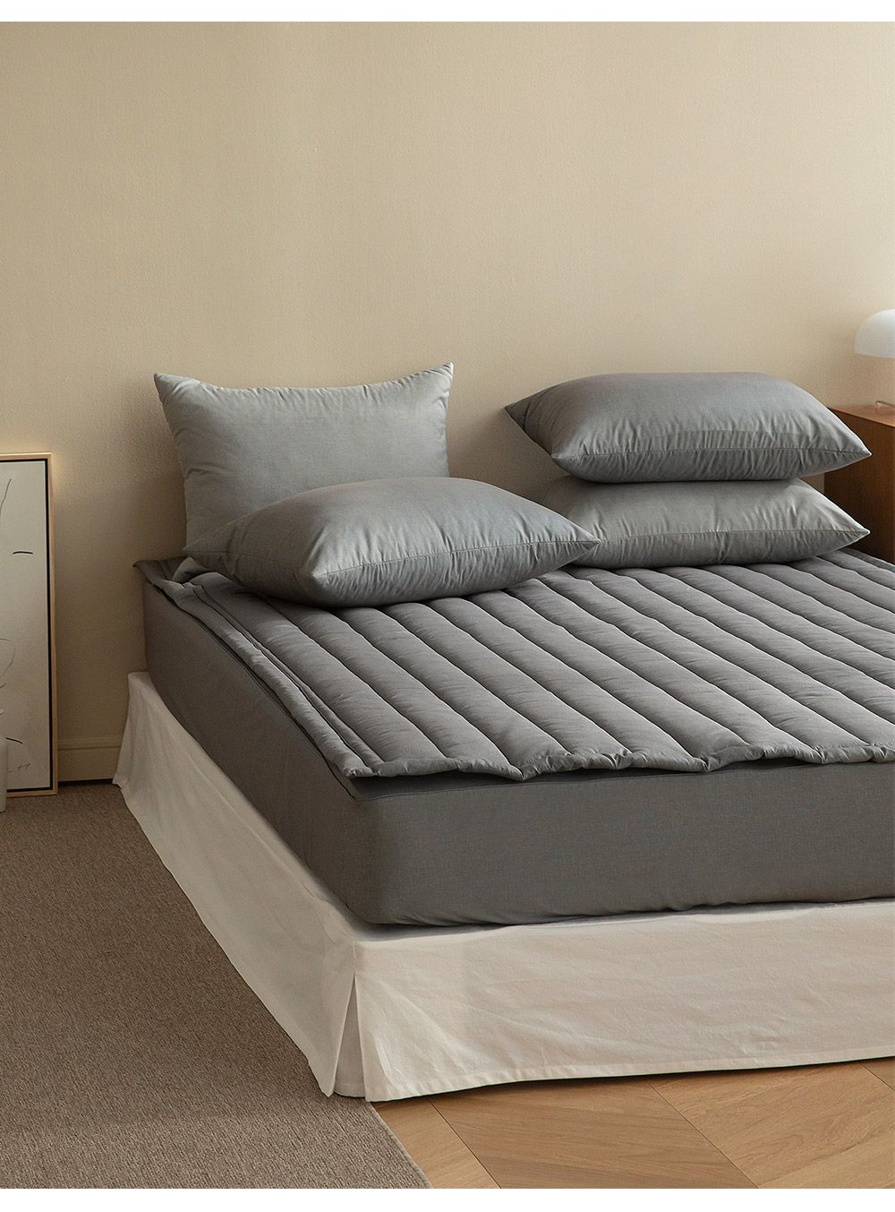 韓國 Maatila - 可水洗超細纖維桃皮感保潔墊/睡墊-木炭灰
