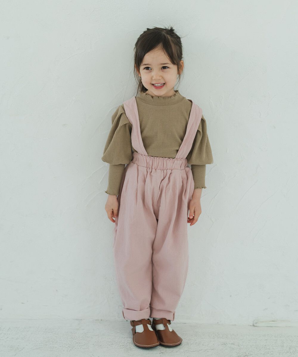 日本 riziere - 小公主澎澎前束袖羅紋長袖上衣-摩卡棕