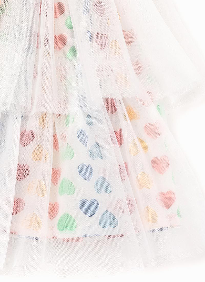 韓國 OZKIZ - 彩色愛心雙層網紗裙