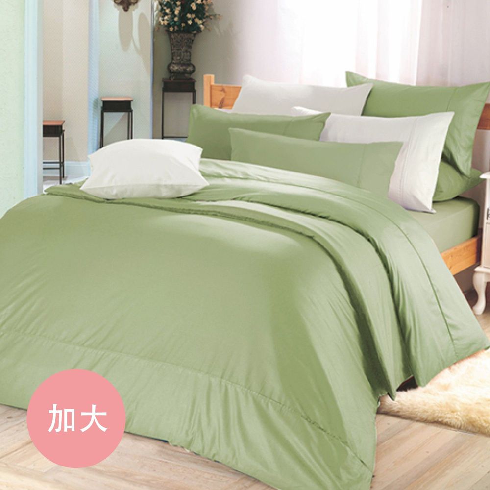 澳洲 Simple Living - 300織台灣製純棉床包枕套組-橄欖綠-加大