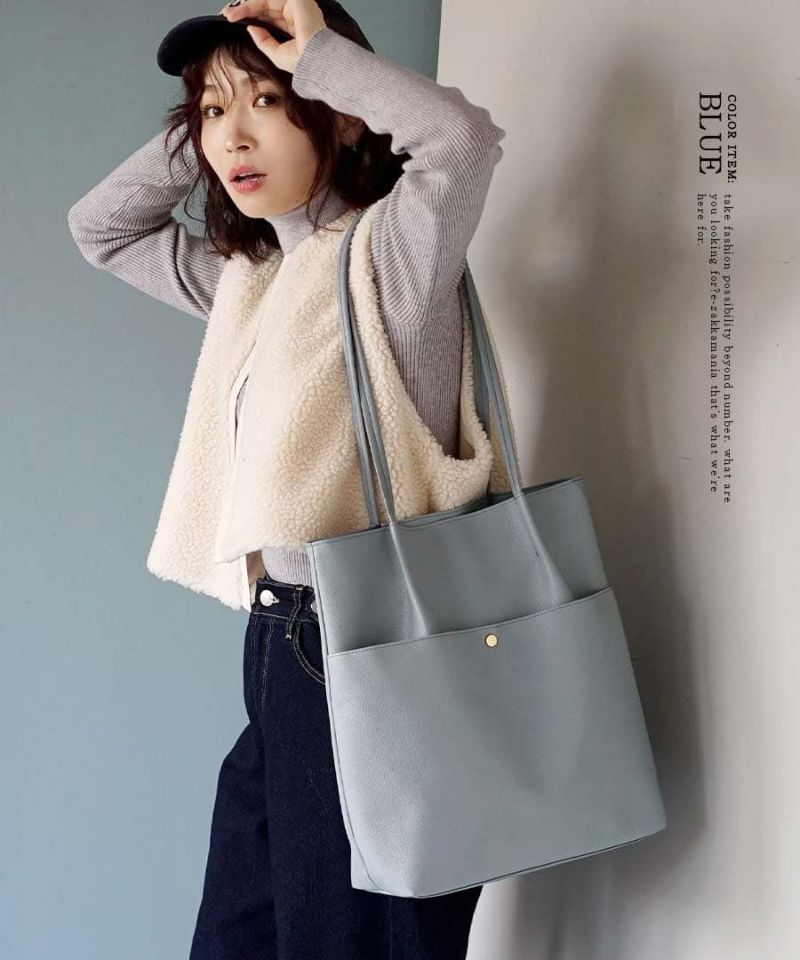 日本 zootie - 收納便利柔軟皮質肩背包-煙燻綠