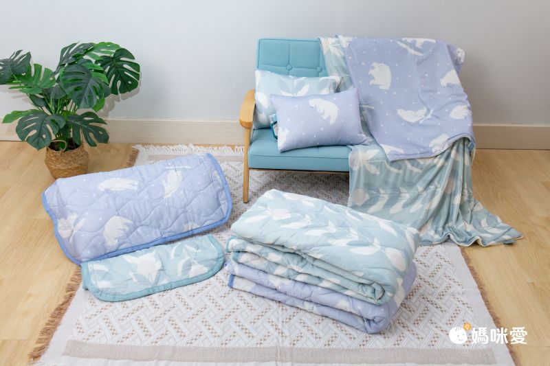 日本小泉 - 節電對策冷感薄毯-北歐花草-薄荷 (100x140cm)