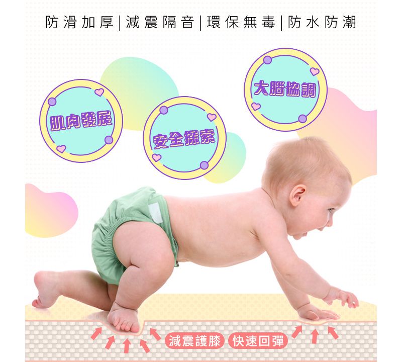 ColorFan - 寶寶爬爬墊-夢幻動物+長頸鹿-加大加厚款：200*180*2.0cm。