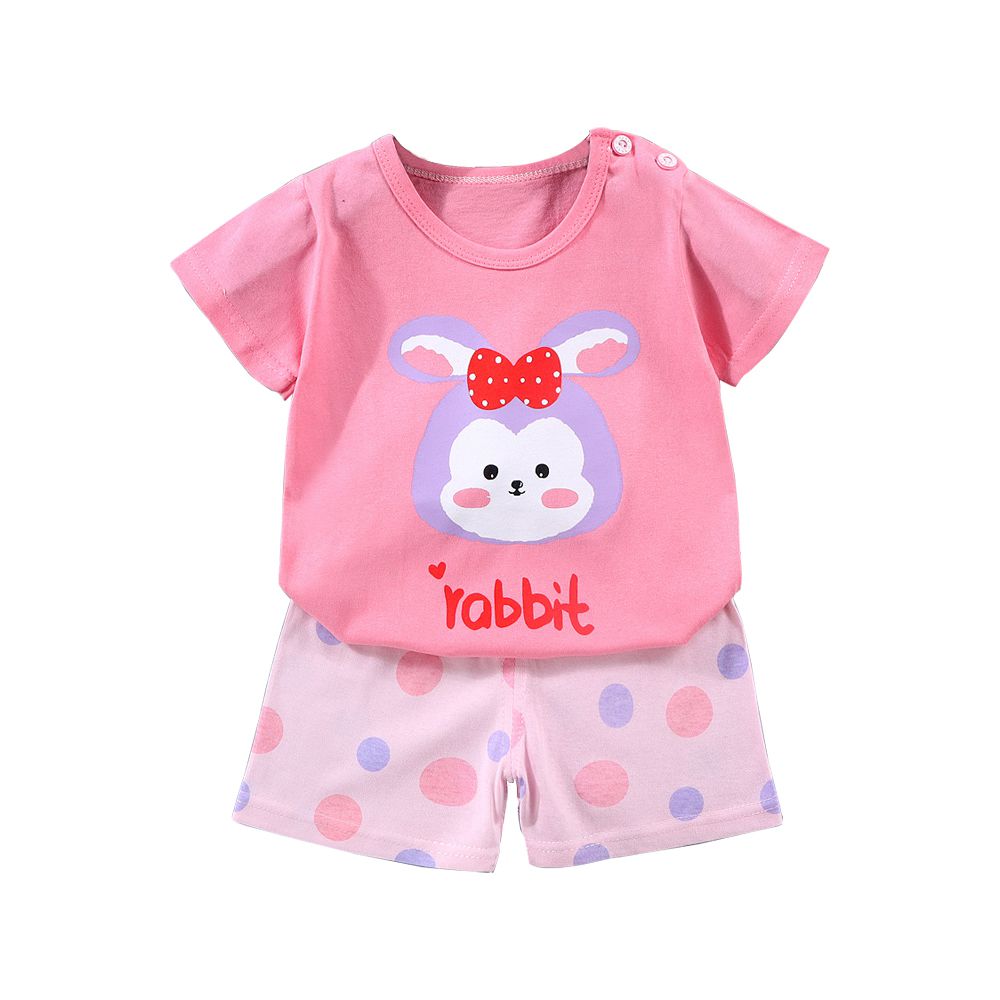短袖上衣+短褲童裝組 寶寶夏季短袖套裝-RABBIT兔