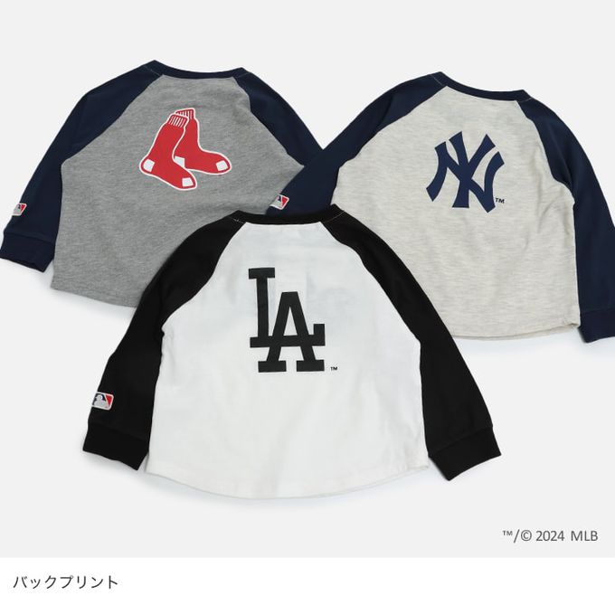日本 Chil2 - MLB聯名 簡約風logo長袖上衣-BOSTON-深灰