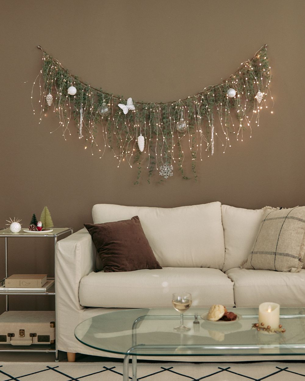 韓國 Bebe Deco - DIY聖誕樹/聖誕樹藤壁飾燈-銀白世界 (180cm)