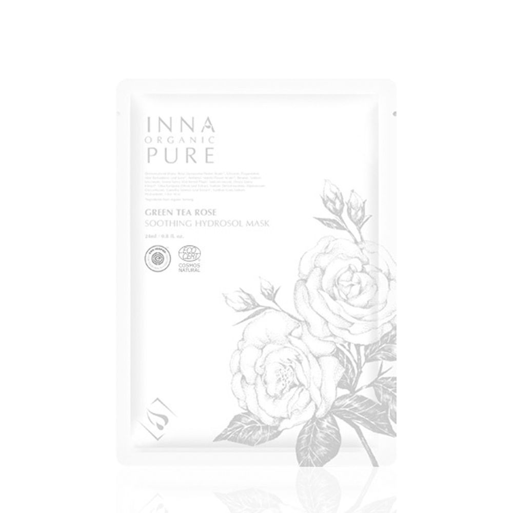 童顏有機Inna Organic - 綠茶玫瑰面膜-五入組-120ml