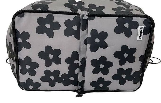 日本 Chepeli - 超大容量保溫保冷購物袋(可折疊收納)-長尾山雀-藍 (約29x52x24cm)