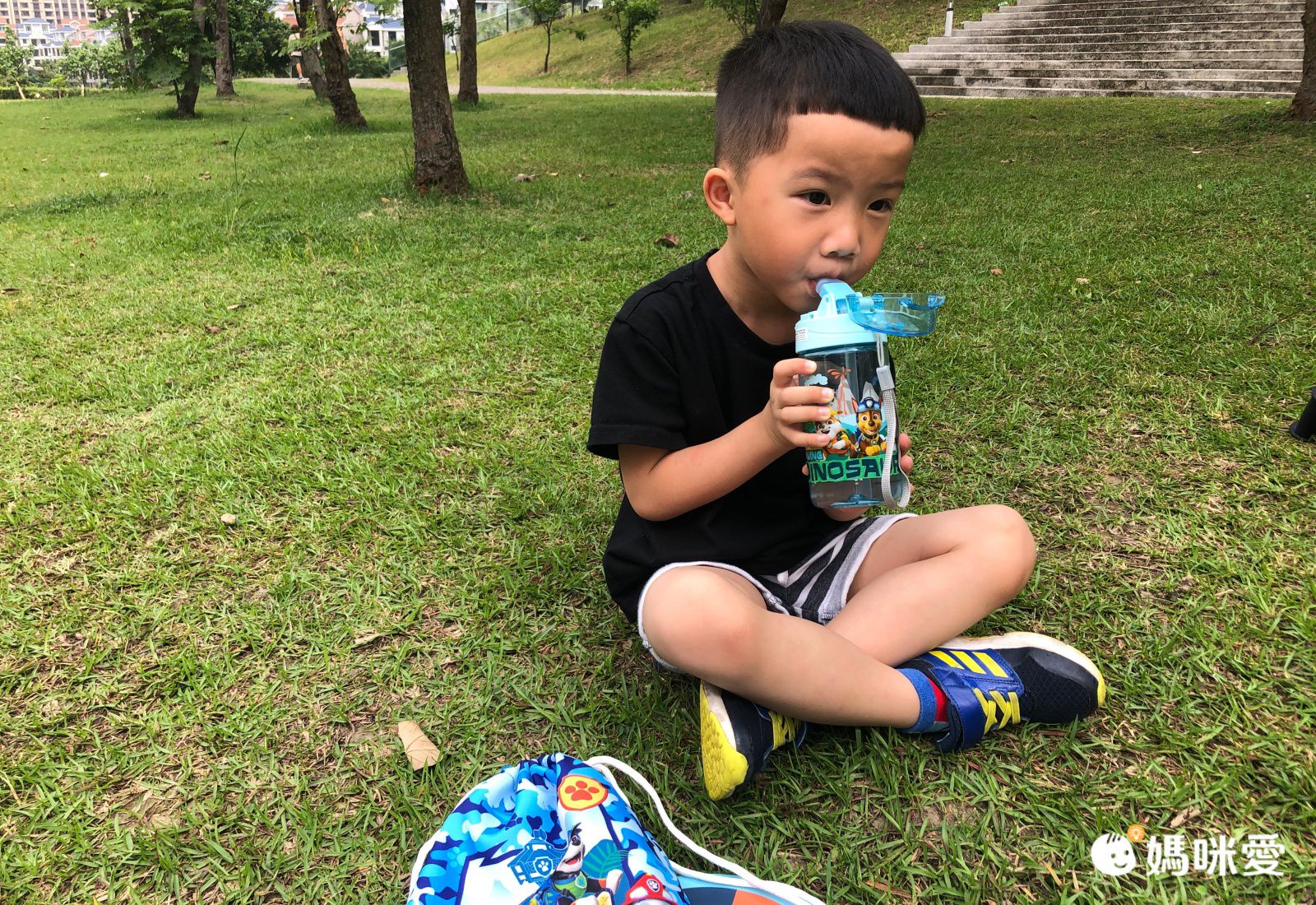 汪汪隊立大功 恐龍救難隊主題運動吸管水壺-藍色-430ml